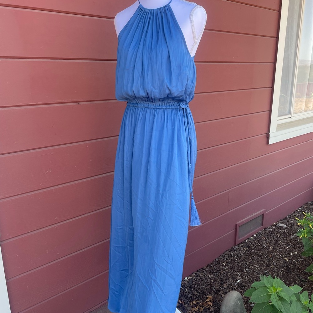 LOFT Blue Halter‎ Maxi Dress